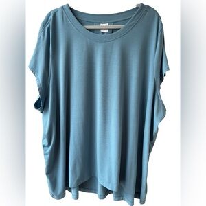 2XL Athleta Blue High Low Top Shirt Women Relaxed Fit